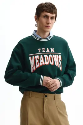 Sweat imprimé Loose Fit - Vert foncé/Team Meadows — photo 1