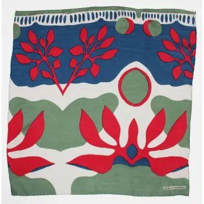 Foulard en soie mini aralia marine - les Belles Vagabondes — photo 1
