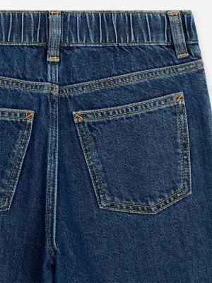 Pantalon large en jean - Bleu foncé — photo 2