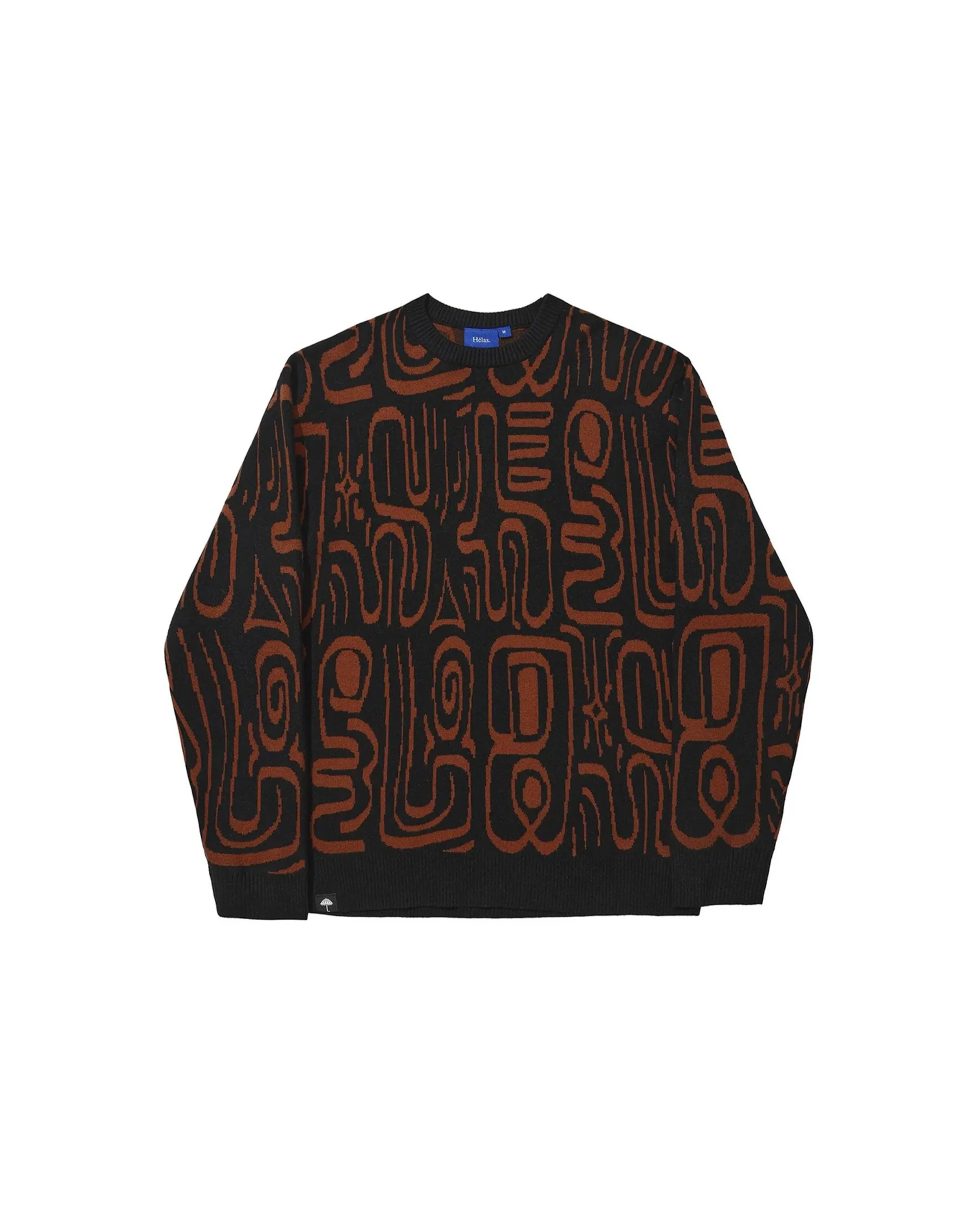 Abstract Crewneck Knit Black Brown