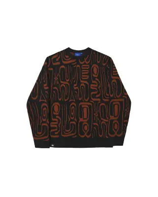 Abstract Crewneck Knit Black Brown — photo 1