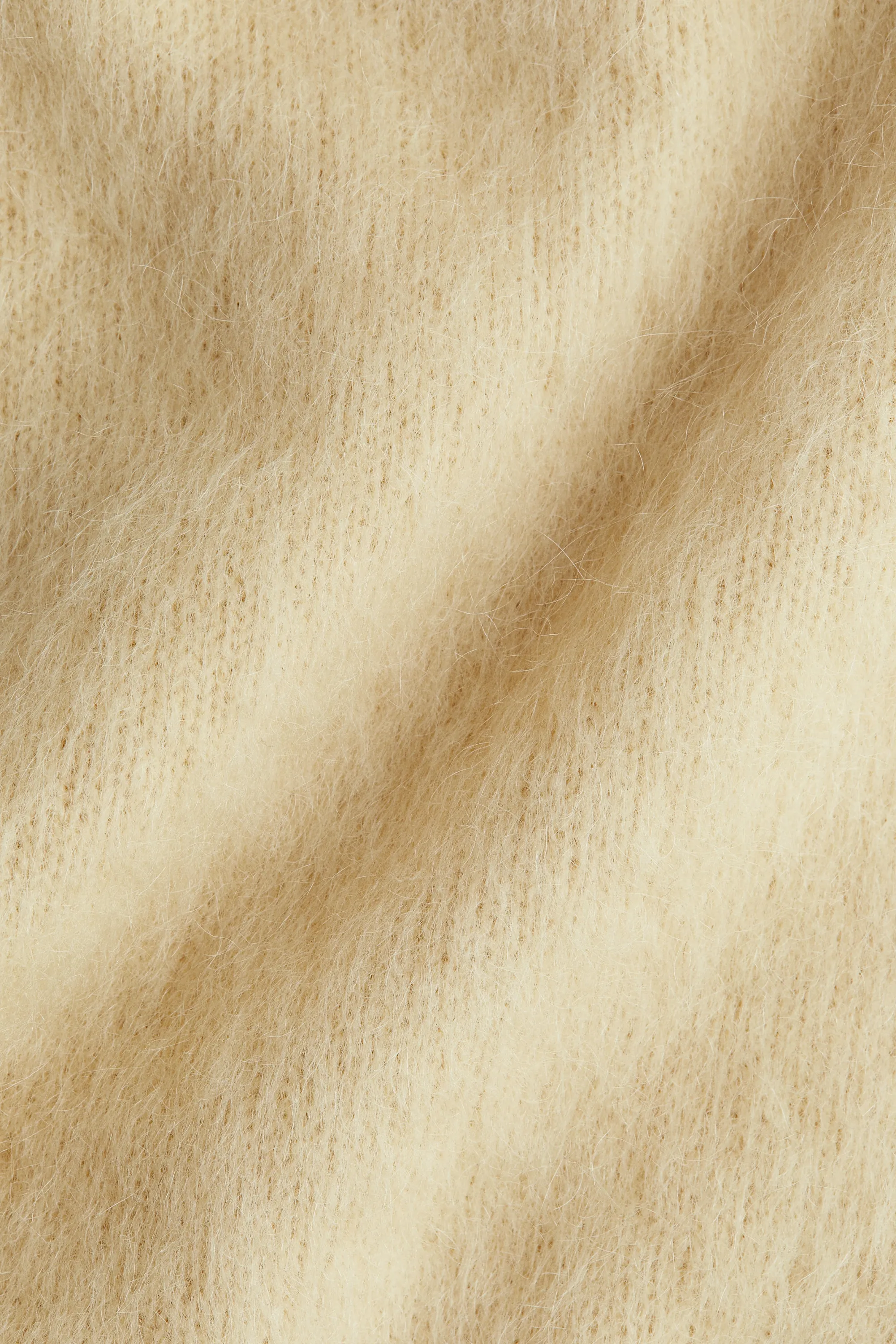 T-shirt en maille de mohair mélangé - Jaune pâle
