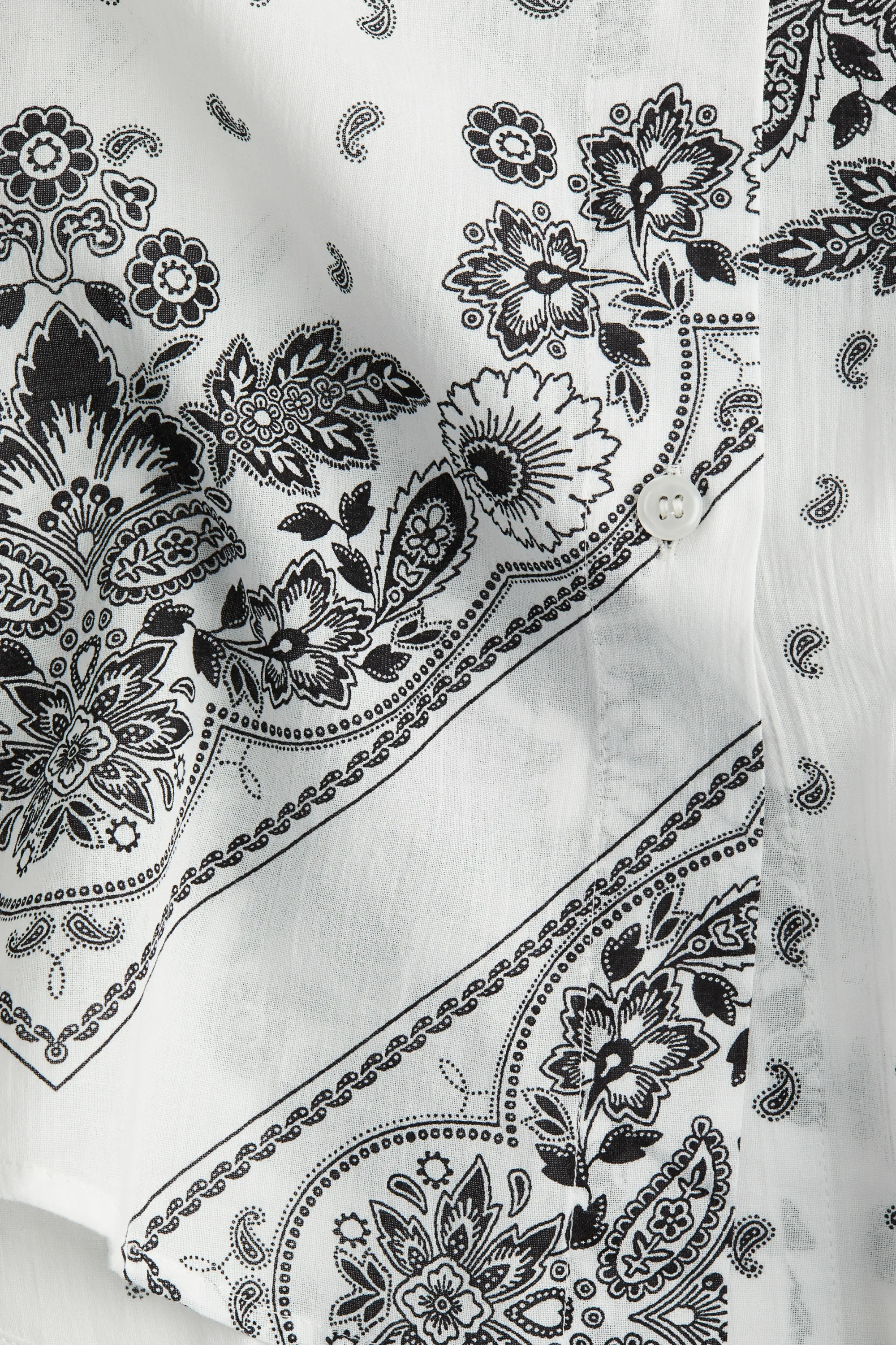 Chemise de plage froissée - Blanc/motif cachemire