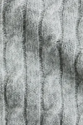 Bomber en maille torsadée - Gris clair chiné — photo 4
