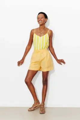 Short uni en lyocell Femme — photo 3