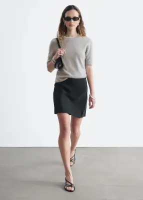 Mini-jupe à taille haute - Noir — photo 2