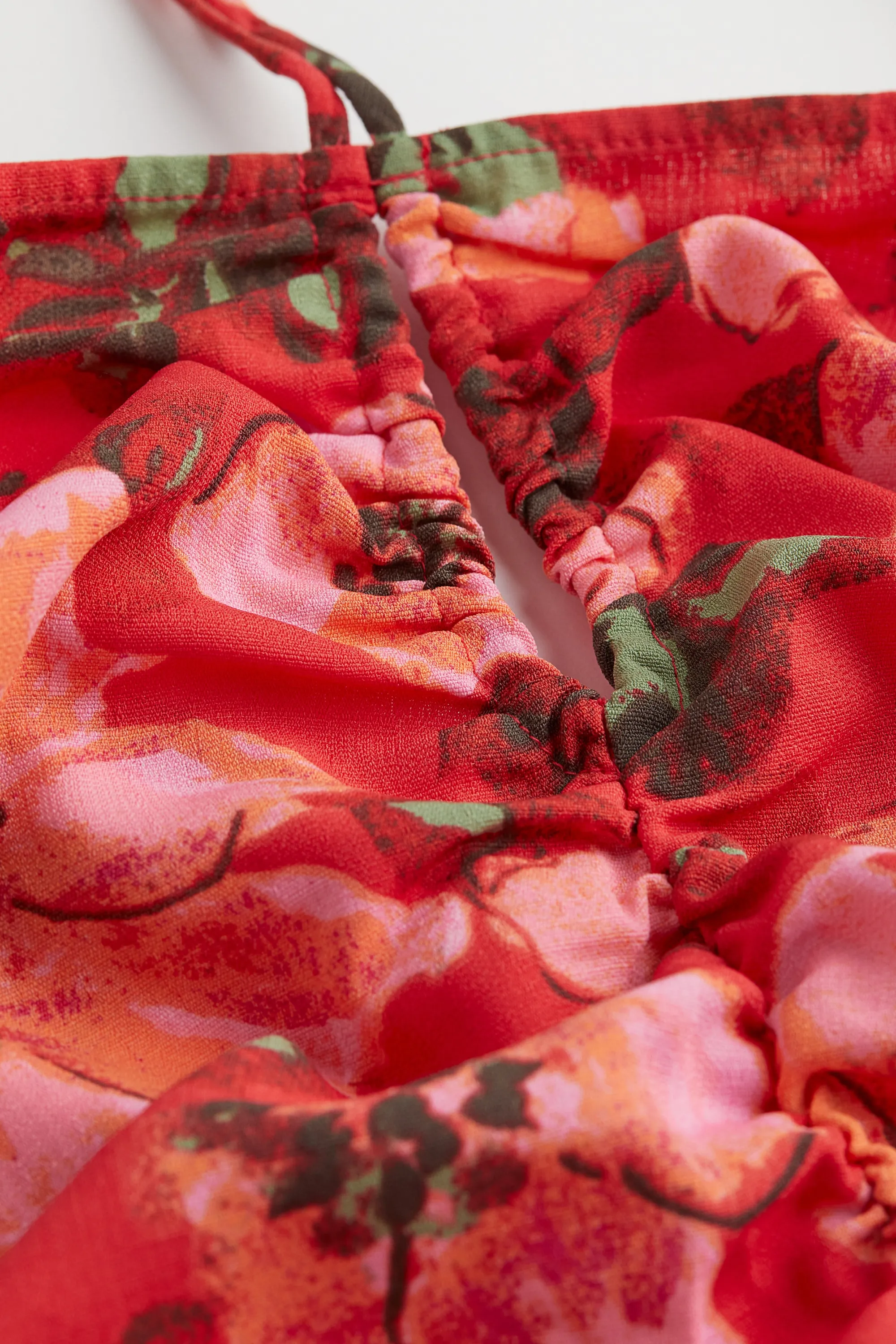 Blouse courte - Rouge/fleuri