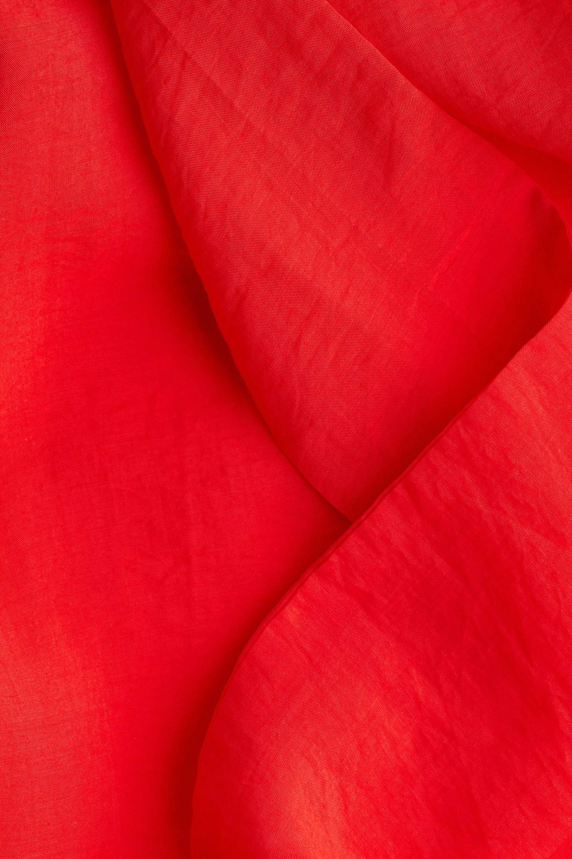 Robe en organza avec col lavallière - Rouge vif