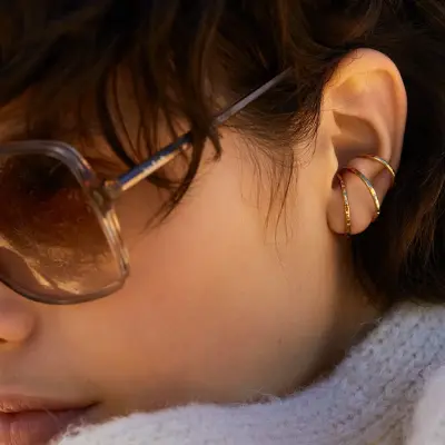 Ear cuff Illusion doré 2 cm – BDM Studio — photo 2
