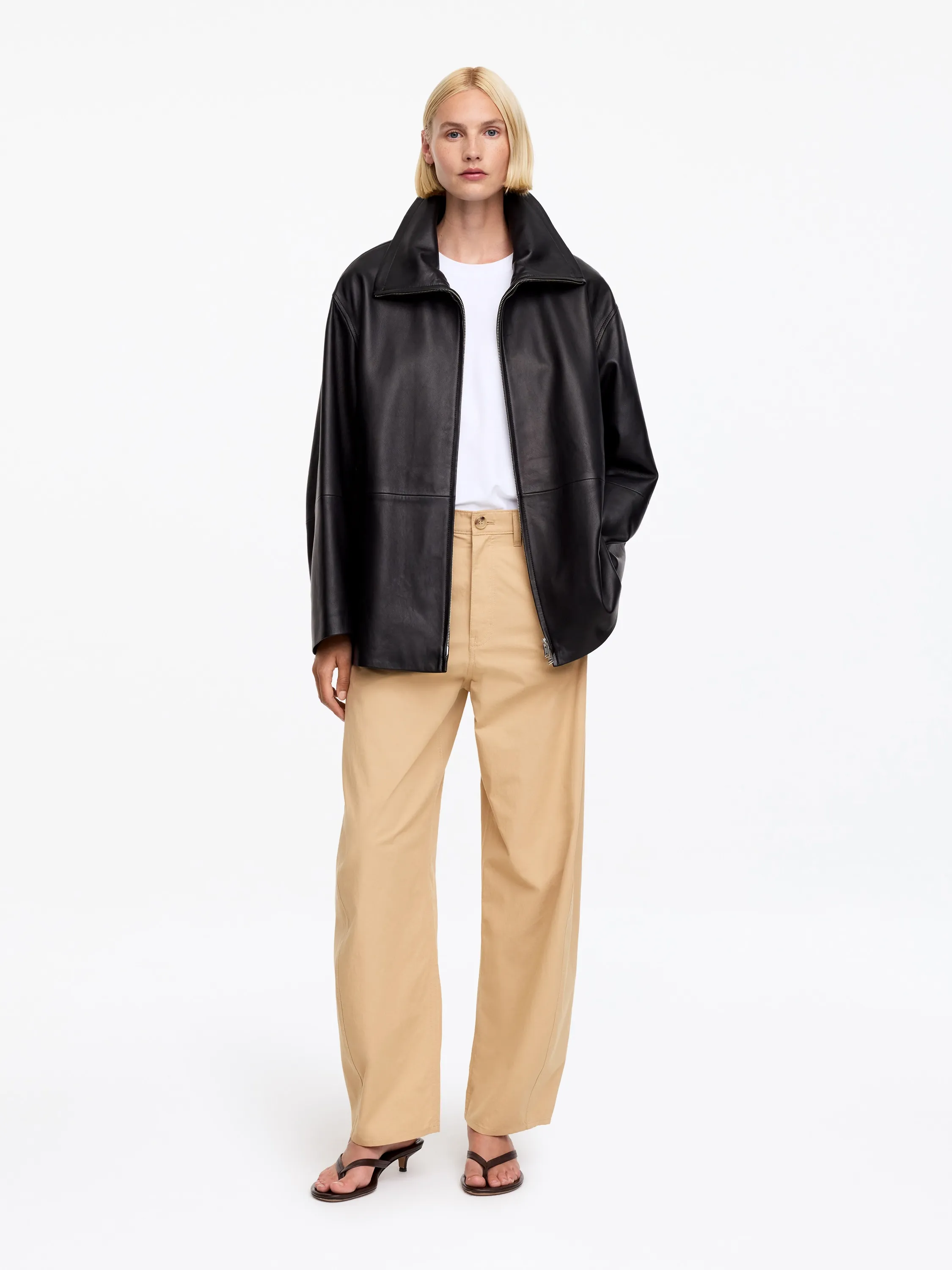 Pantalon jambes barrel - Beige