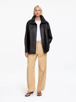Pantalon jambes barrel - Beige — photo 1