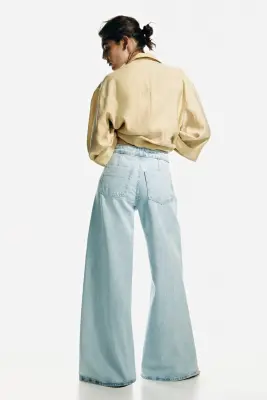 Super Wide High Waist Jeans - Bleu denim clair — photo 4