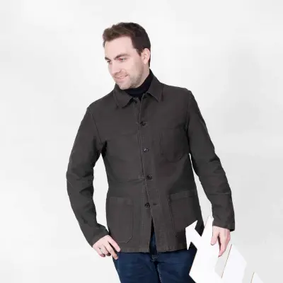 Veste Workwear en Moleskine en Coton Bio 4M/5 - Truffe — photo 1