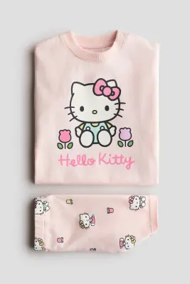 Ensemble imprimé 2 pièces en coton - Rose clair/Hello Kitty — photo 2