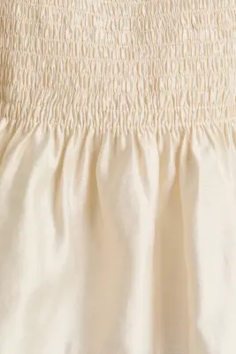 Blouse smockée en viscose mélangée - Beige clair — photo 4
