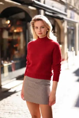Genevieve Cashmere Sweater - Red — photo 2