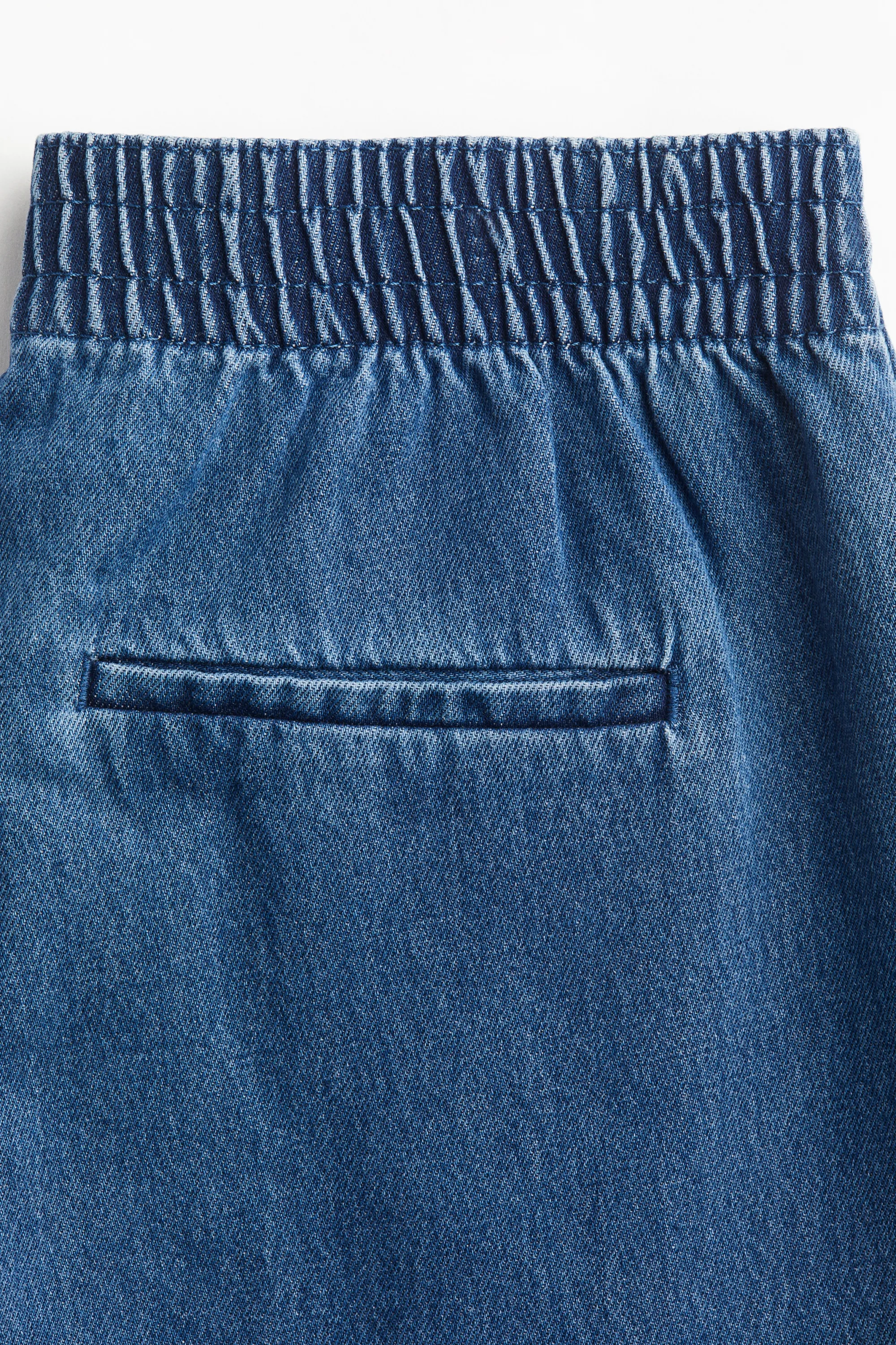 Pantalon en denim avec taille élastique - Bleu denim