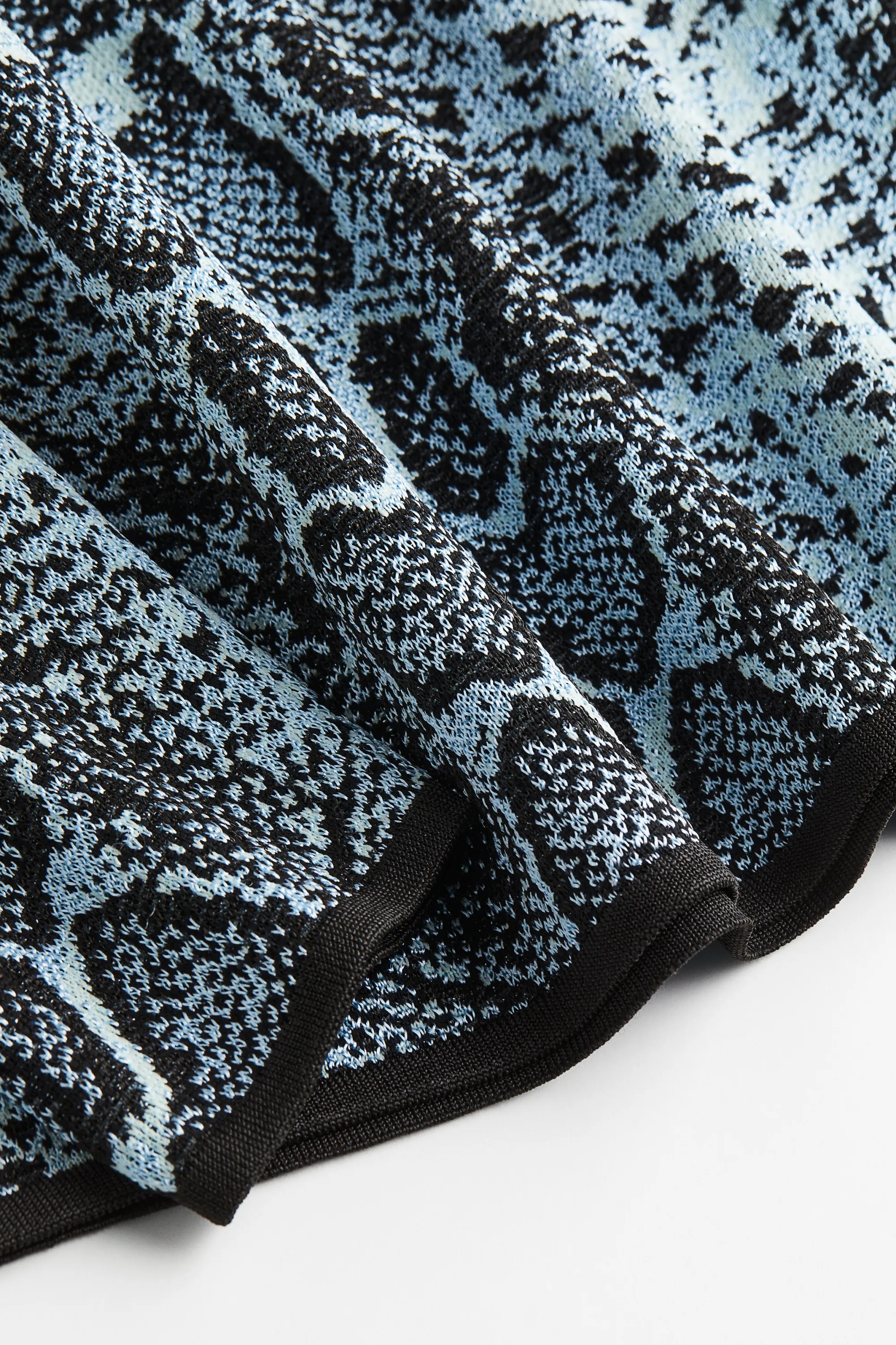 Pull en maille jacquard - Turquoise/motif serpent