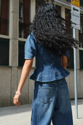 Denim handkerchief top - Bleu denim — photo 2