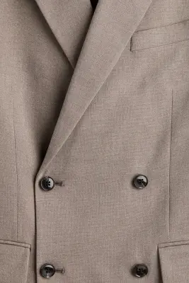 Veste Relaxed Fit à fermeture croisée - Beige — photo 1