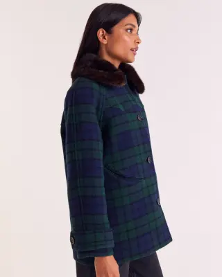 Manteau Trixie tartan bleu et vert — photo 3