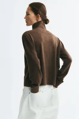 Gilet à col cheminée - Taupe foncé — photo 2