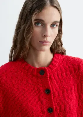 Cardigan en laine et coton - Rouge — photo 1