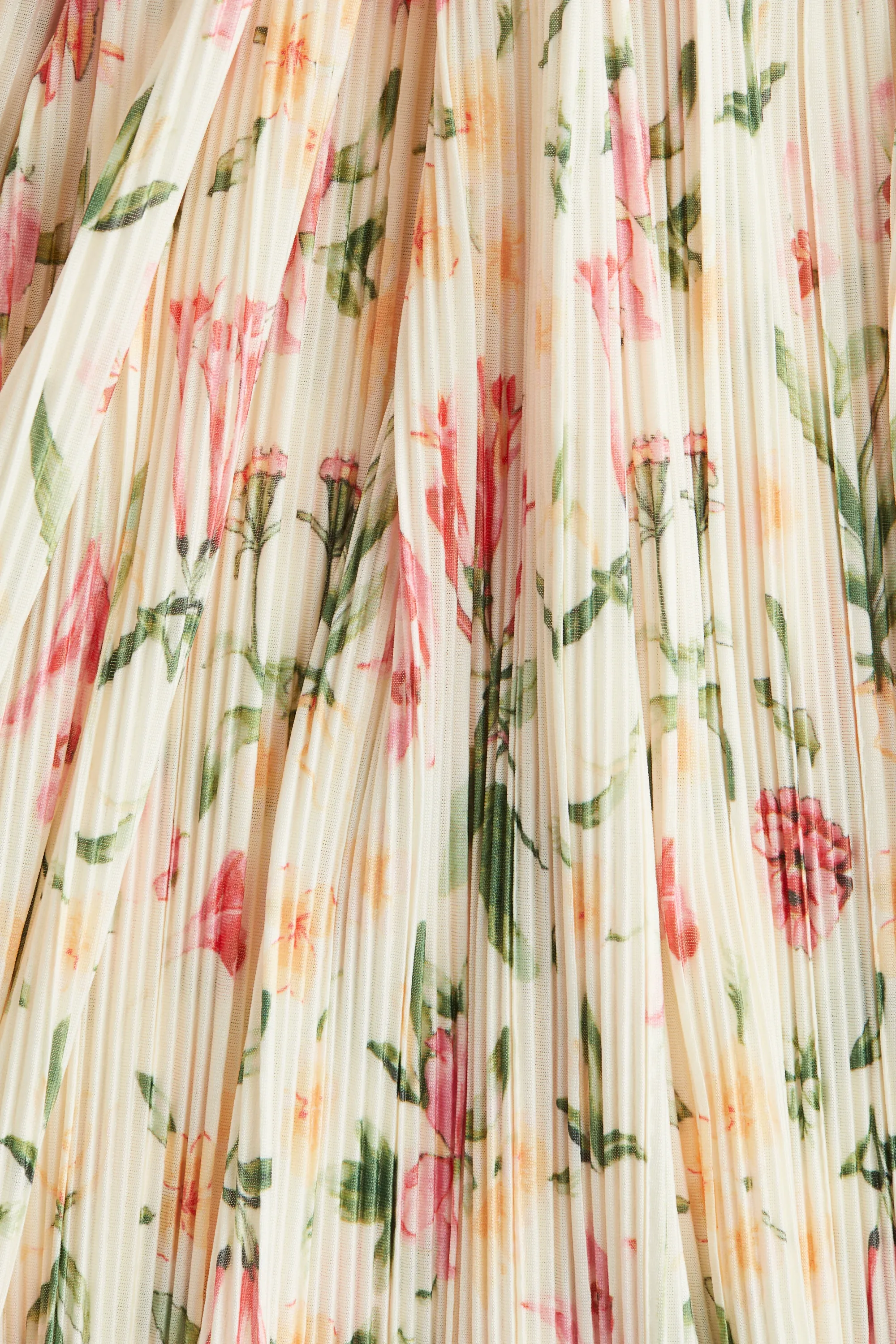 Robe plissée - Blanc/fleuri