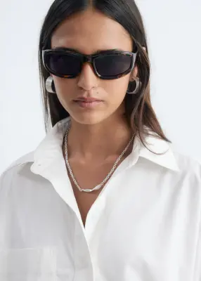 Chemise oversize en coton - Blanc — photo 4