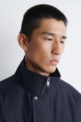BLOUSON DOUDOUNE À COL CHEMINÉE - BLEU MARINE — photo 2