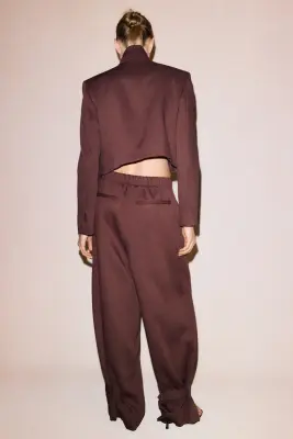 Pantalon en twill de viscose mélangée - Brun rouille — photo 3