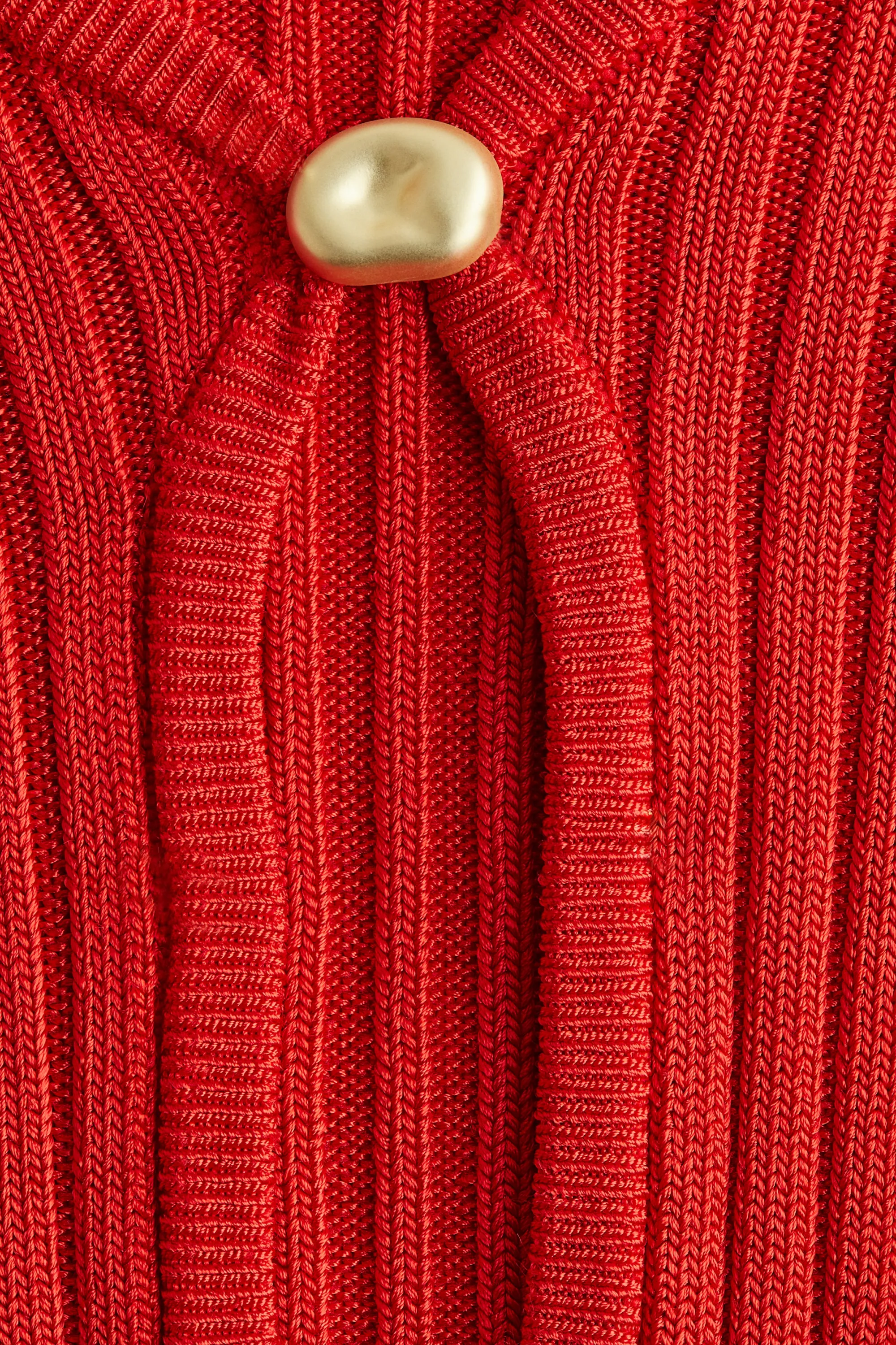 Top en maille côtelée - Rouge vif