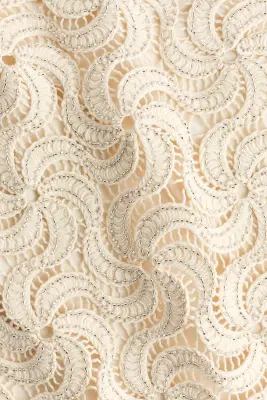 Jupe façon crochet avec perles fantaisie - Beige clair — photo 3
