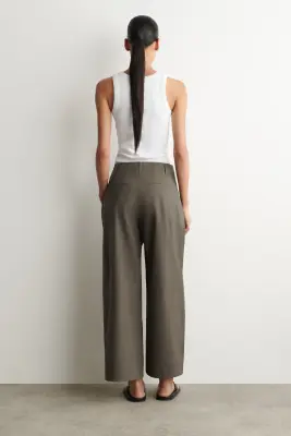PANTALON À PLIS FUSELÉ WORKWEAR - BRUN — photo 2
