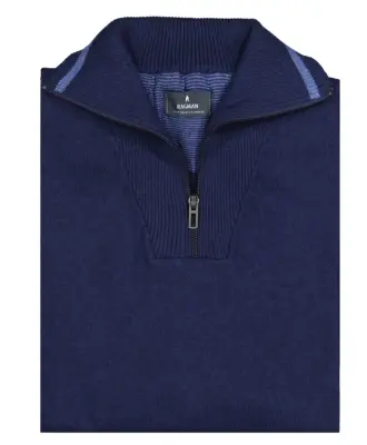RAGMAN PULL COL ZIP COTON CASHMERE GRANDE LONGUEUR Marine — photo 2