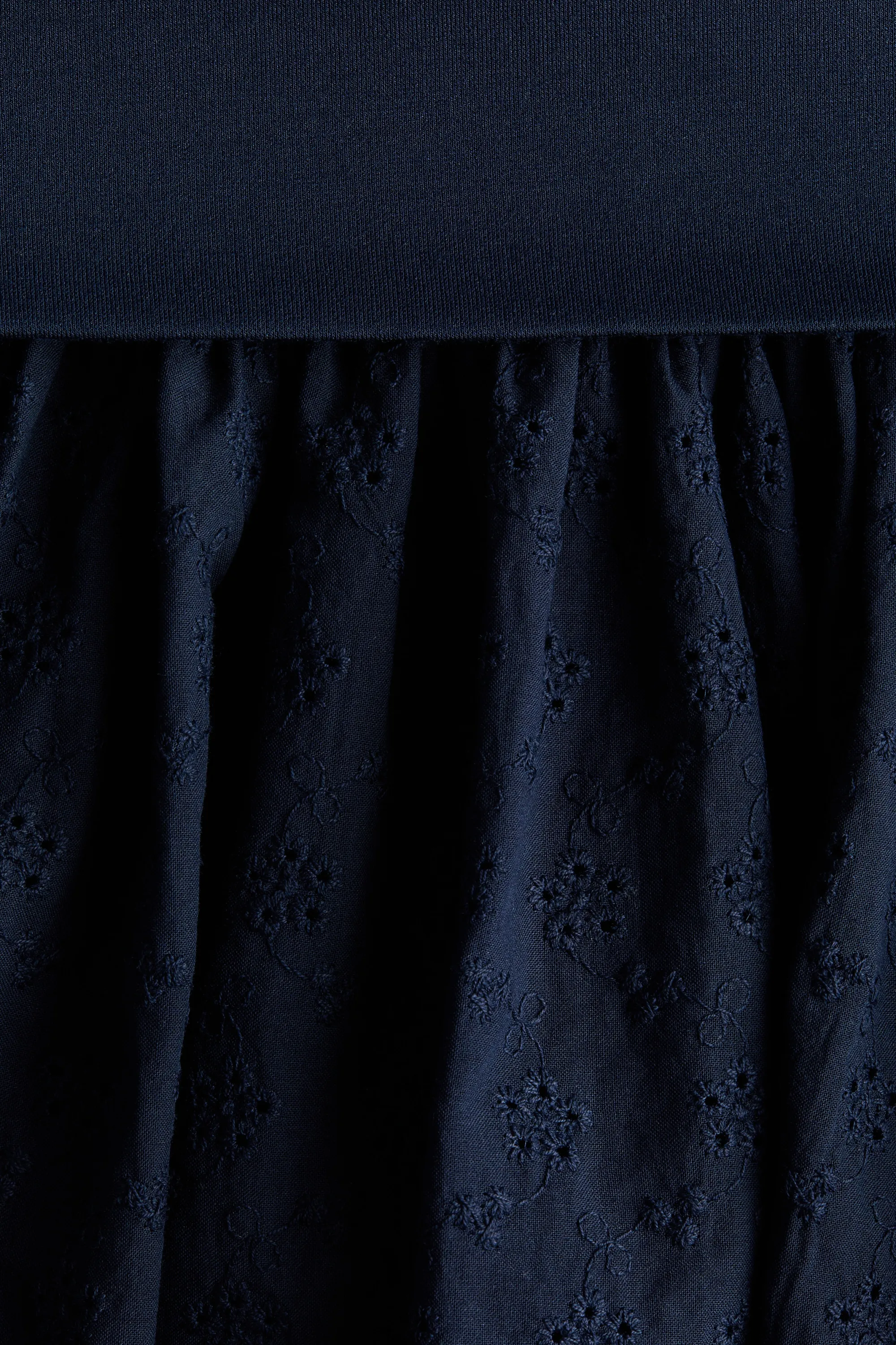 Mini jupe-short avec broderie anglaise - Bleu marine