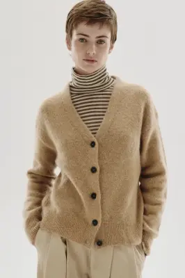 Nouveau ! POMANDÈRE Gilet Laine 8482 Sable — photo 2