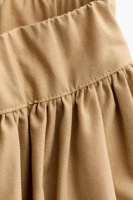 Short en coton à effet boule - Beige — photo 3