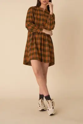 robe virola carreaux gingembre — photo 2