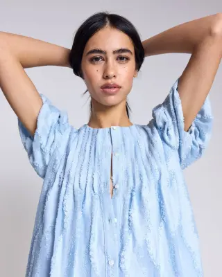 Robe Lavanda bleu ciel texturé — photo 2