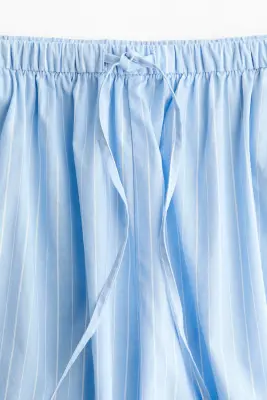 Pantalon en coton avec jambes ballon - Bleu clair/rayures tennis — photo 4