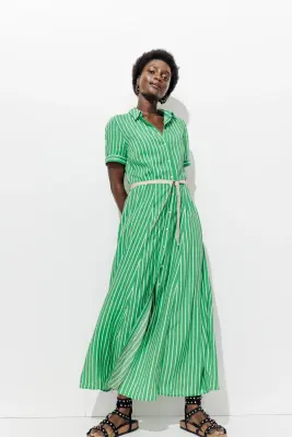 Longue robe-chemise rayée — photo 2