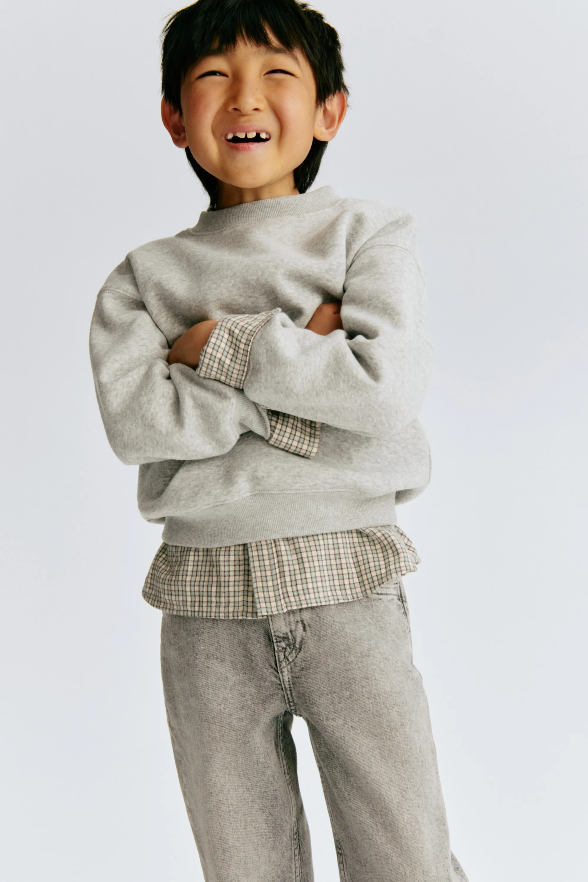 Relaxed Fit Jeans - Gris denim clair