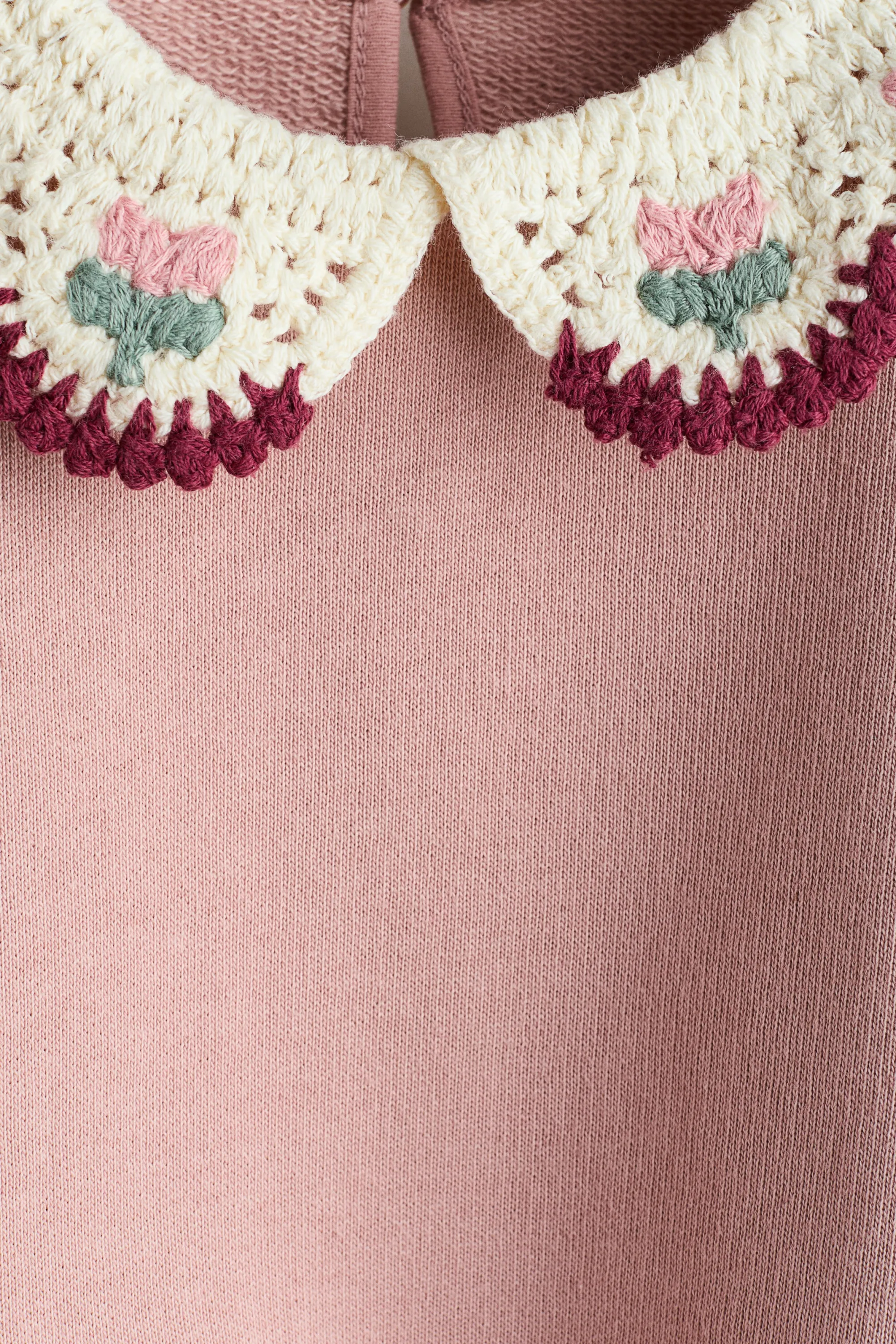 Collared sweatshirt - Rose ancien/fleurs