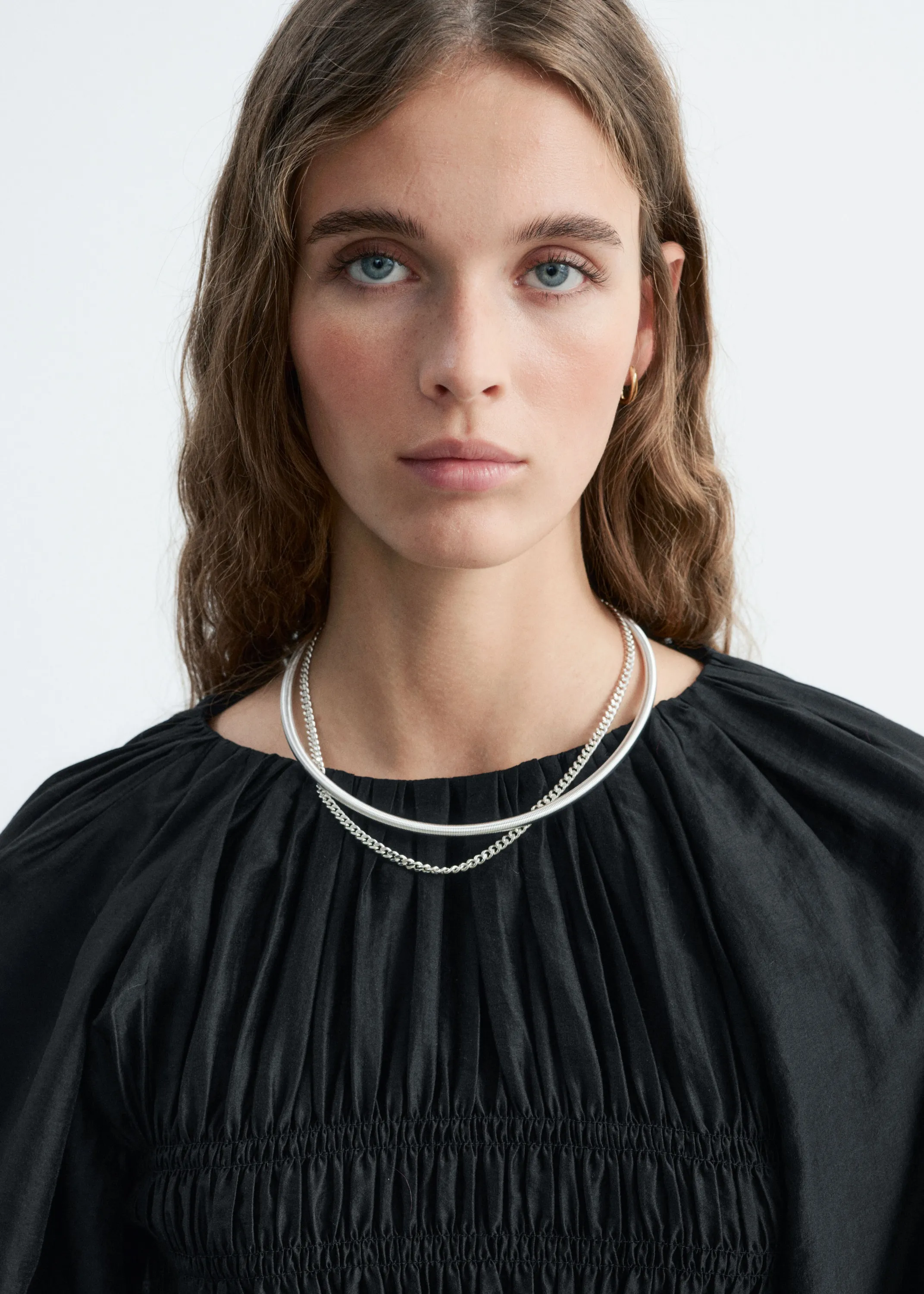Blouse à smocks - Noir