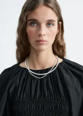 Blouse à smocks - Noir — photo 1