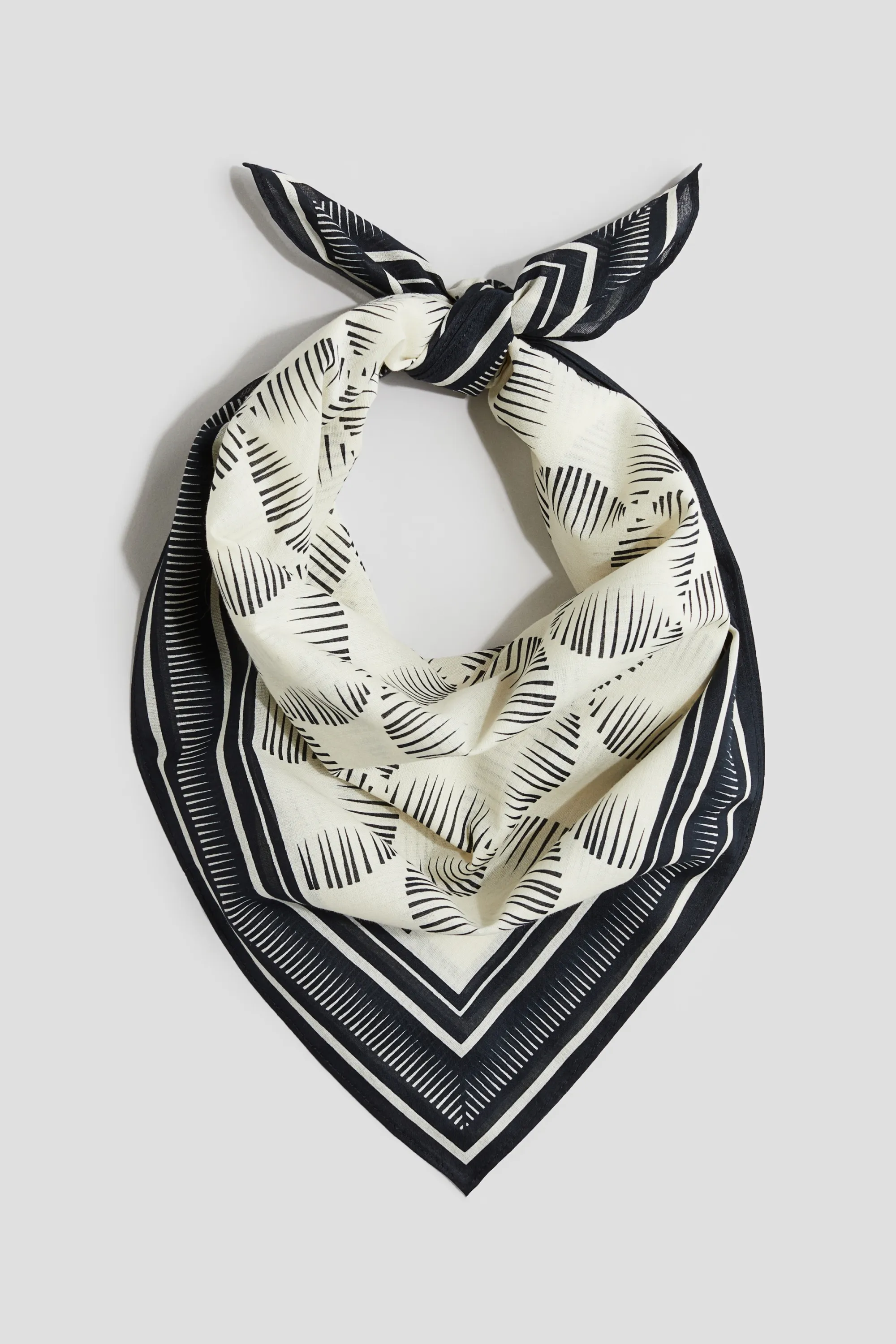 Foulard imprimé en coton - Blanc/motif