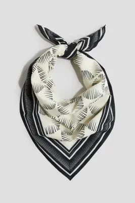 Foulard imprimé en coton - Blanc/motif — photo 1