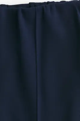 Pantalon barrel en viscose mélangée - Bleu marine — photo 4