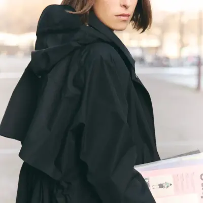 Trench imperméable unisexe noir – Fudoon — photo 3